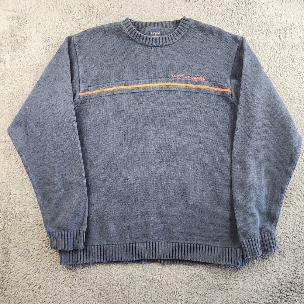 Nautica‎ Sweater Vintage Crew Neck Y2K Men’s Size Extra Large Cotton Pullover